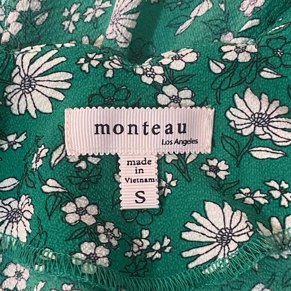 Monteau green floral cold shoulder top - Picture 5 of 5